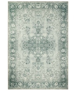 Vintage vloerkleed Luther - groen - overzicht boven, thumbnail