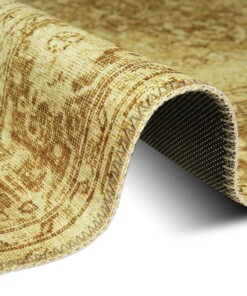 Vintage vloerkleed Luther - goud - close up, thumbnail