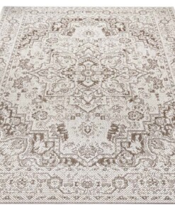 Binnen & buiten vloerkleed vintage Malaga - crème/lichtbruin - overzicht schuin, thumbnail Binnen & buiten vloerkleed vintage Malaga - crème/lichtbruin - overzicht schuin, thumbnail