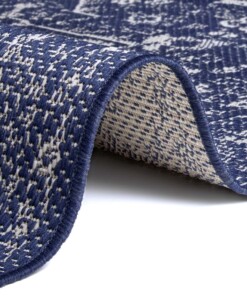 Binnen & buiten vloerkleed vintage Malaga - blauw/crème - close up, thumbnail Binnen & buiten vloerkleed vintage Malaga - blauw/crème - close up, thumbnail