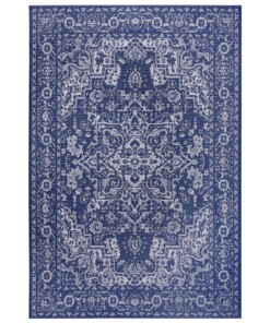 Binnen & buiten vloerkleed vintage Malaga - blauw/crème - overzicht boven, thumbnail Binnen & buiten vloerkleed vintage Malaga - blauw/crème - overzicht boven, thumbnail