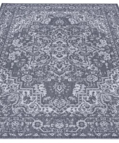 Binnen & buiten vloerkleed vintage Malaga - grijs/crème - overzicht schuin, thumbnail Binnen & buiten vloerkleed vintage Malaga - grijs/crème - overzicht schuin, thumbnail