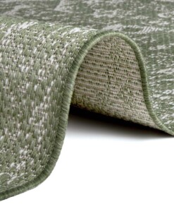 Binnen & buiten vloerkleed vintage Malaga -groen/crème - close up, thumbnail Binnen & buiten vloerkleed vintage Malaga -groen/crème - close up, thumbnail