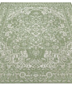 Binnen & buiten vloerkleed vintage Malaga -groen/crème - overzicht schuin, thumbnail Binnen & buiten vloerkleed vintage Malaga -groen/crème - overzicht schuin, thumbnail