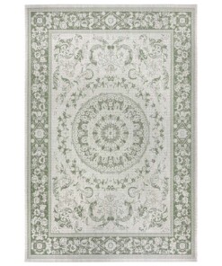 Binnen & buiten vloerkleed vintage Sevilla - crème/groen - overzicht boven, thumbnail