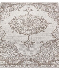 Binnen & buiten vloerkleed vintage Edinburgh - crème/lichtbruin - overzicht schuin, thumbnail Binnen & buiten vloerkleed vintage Edinburgh - crème/lichtbruin - overzicht schuin, thumbnail