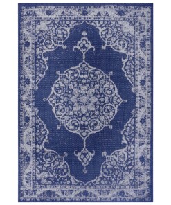 Binnen & buiten vloerkleed vintage Edinburgh - blauw/crème - overzicht boven, thumbnail Binnen & buiten vloerkleed vintage Edinburgh - blauw/crème - overzicht boven, thumbnail