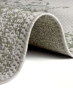 Binnen & buiten vloerkleed vintage Edinburgh - crème/groen - close up, thumbnail