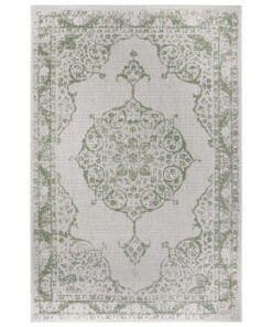 Binnen & buiten vloerkleed vintage Edinburgh - crème/groen - overzicht boven, thumbnail