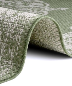 Binnen & buiten vloerkleed vintage Edinburgh - groen/crème - close up, thumbnail Binnen & buiten vloerkleed vintage Edinburgh - groen/crème - close up, thumbnail