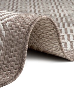 Binnen & buiten vloerkleed ruiten Oslo - lichtbruin/crème - close up, thumbnail Binnen & buiten vloerkleed ruiten Oslo - lichtbruin/crème - close up, thumbnail