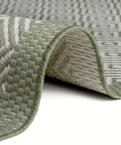 Binnen & buiten vloerkleed ruiten Oslo - groen/crème - close up, thumbnail Binnen & buiten vloerkleed ruiten Oslo - groen/crème - close up, thumbnail