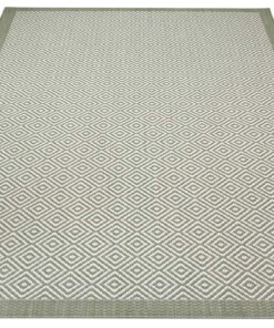 Binnen & buiten vloerkleed ruiten Oslo - groen/crème - overzicht schuin, thumbnail Binnen & buiten vloerkleed ruiten Oslo - groen/crème - overzicht schuin, thumbnail