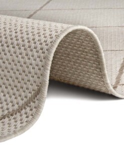 Binnen & buiten vloerkleed ruiten Parijs - crème/lichtbruin - close up, thumbnail