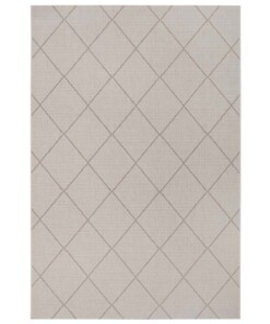 Binnen & buiten vloerkleed ruiten Parijs - crème/lichtbruin - overzicht boven, thumbnail