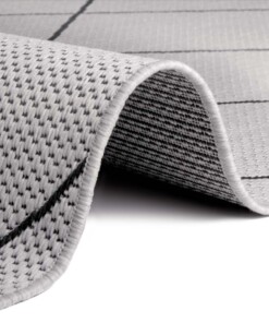 Binnen & buiten vloerkleed ruiten Parijs -  crème/zwart - close up, thumbnail