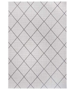 Binnen & buiten vloerkleed ruiten Parijs -  crème/zwart - overzicht boven, thumbnail