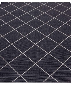 Binnen & buiten vloerkleed ruiten Parijs - zwart/crème - overzicht schuin, thumbnail Binnen & buiten vloerkleed ruiten Parijs - zwart/crème - overzicht schuin, thumbnail