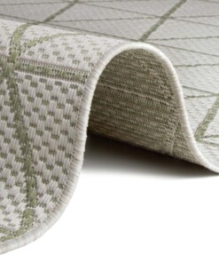 Binnen & buiten vloerkleed Geo -  crème/groen - close up, thumbnail Binnen & buiten vloerkleed Geo -  crème/groen - close up, thumbnail