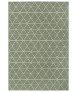 Binnen & buiten vloerkleed Geo -  groen/crème - overzicht boven, thumbnail