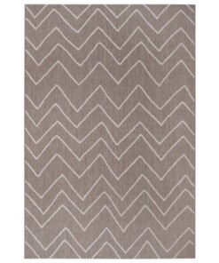 Binnen & buiten vloerkleed zigzag Venetië - lichtbruin/crème - overzicht boven, thumbnail