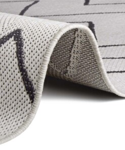 Binnen & buiten vloerkleed zigzag Venetië - crème/zwart - close up, thumbnail