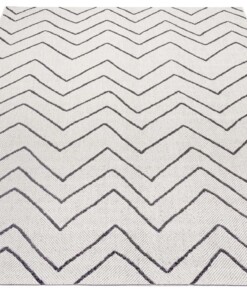 Binnen & buiten vloerkleed zigzag Venetië - crème/zwart - overzicht schuin, thumbnail