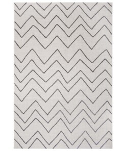 Binnen & buiten vloerkleed zigzag Venetië - crème/zwart - overzicht boven, thumbnail