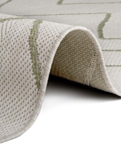 Binnen & buiten vloerkleed zigzag Venetië - crème/groen - close up, thumbnail Binnen & buiten vloerkleed zigzag Venetië - crème/groen - close up, thumbnail