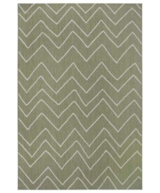 Binnen & buiten vloerkleed zigzag Venetië - groen/crème - overzicht boven, thumbnail Binnen & buiten vloerkleed zigzag Venetië - groen/crème - overzicht boven, thumbnail