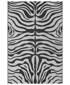 Binnen & buiten vloerkleed Zebra - zwart/crème - overzicht boven, thumbnail Binnen & buiten vloerkleed Zebra - zwart/crème - overzicht boven, thumbnail