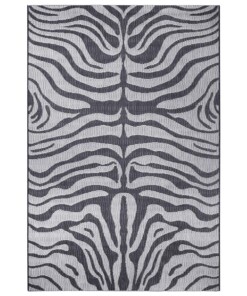 Binnen & buiten vloerkleed Zebra - grijs/zilver - overzicht boven