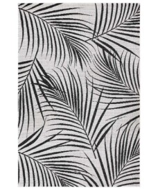 Binnen & buiten vloerkleed Tropical leaf - crème/zwart - overzicht boven, thumbnail Binnen & buiten vloerkleed Tropical leaf - crème/zwart - overzicht boven, thumbnail