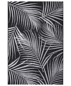 Binnen & buiten vloerkleed Tropical leaf - zwart/crème - overzicht boven, thumbnail Binnen & buiten vloerkleed Tropical leaf - zwart/crème - overzicht boven, thumbnail