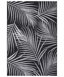 Binnen & buiten vloerkleed Tropical leaf - zwart/crème - overzicht boven, thumbnail Binnen & buiten vloerkleed Tropical leaf - zwart/crème - overzicht boven, thumbnail