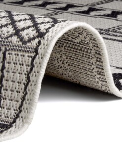 Binnen & buiten vloerkleed Boho - zwart/crème - close up, thumbnail Binnen & buiten vloerkleed Boho - zwart/crème - close up, thumbnail