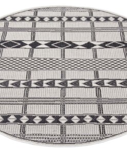 Binnen & buiten vloerkleed Boho - zwart/crème - overzicht schuin, thumbnail Binnen & buiten vloerkleed Boho - zwart/crème - overzicht schuin, thumbnail