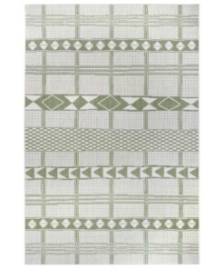 Binnen & buiten vloerkleed Boho - groen/crème - overzicht boven, thumbnail