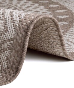 Binnen & buiten vloerkleed rond Mandala - lichtbruin/crème - close up, thumbnail