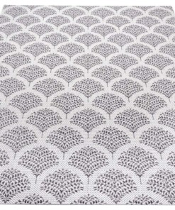 Binnen & buiten vloerkleed Forest - crème/zwart - overzicht schuin, thumbnail