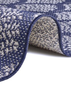 Binnen & buiten vloerkleed Forest - blauw/crème - close up, thumbnail