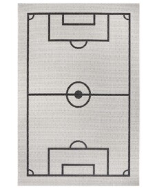 Kinderkamer vloerkleed Voetbalveld - crème/zwart - overzicht boven, thumbnail Kinderkamer vloerkleed Voetbalveld - crème/zwart - overzicht boven, thumbnail