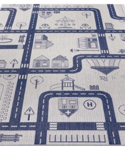 Speelkleed City Funfair - crème/blauw - overzicht schuin, thumbnail