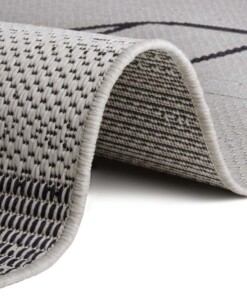 Kinderkamer vloerkleed Peeking bunny - crème/zwart - close up, thumbnail