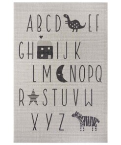 Kinderkamer vloerkleed Alfabet - crème/zwart - overzicht boven, thumbnail Kinderkamer vloerkleed Alfabet - crème/zwart - overzicht boven, thumbnail