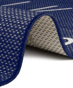 Kinderkamer vloerkleed Alfabet - blauw/crème - close up, thumbnail