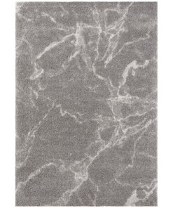 Hoogpolig vloerkleed marble Mayrin - grijs/crème - overzicht boven