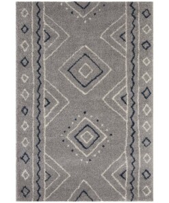 Hoogpolig vloerkleed Disa - grijs - overzicht boven, thumbnail