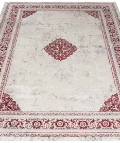 Modern vloerkleed Canela - zilver/rood - overzicht schuin, thumbnail Modern vloerkleed Canela - zilver/rood - overzicht schuin, thumbnail