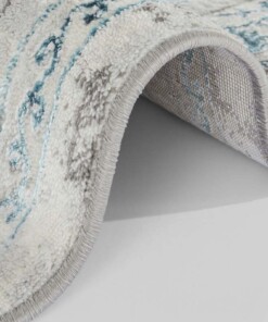 Modern vloerkleed Canela - zilver /Turquoise - close up, thumbnail